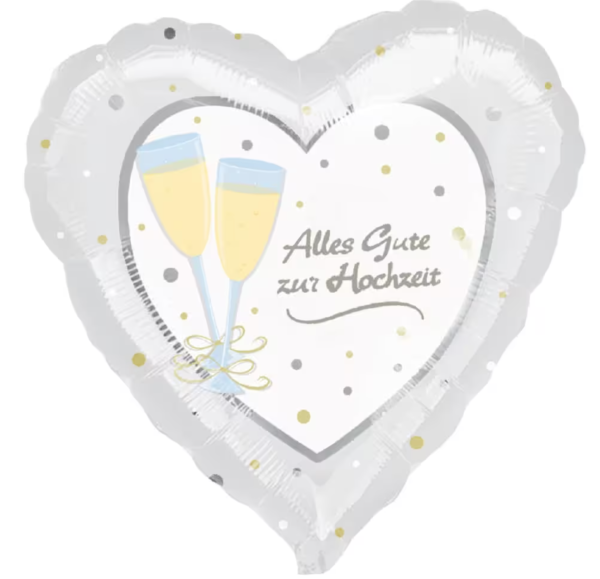Folienballon - Alles Gute zur Hochzeit! Gläser anstoßen - ø 43cm
